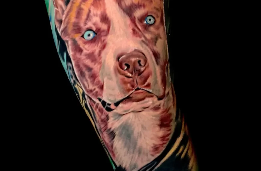 Tattoo color style dog