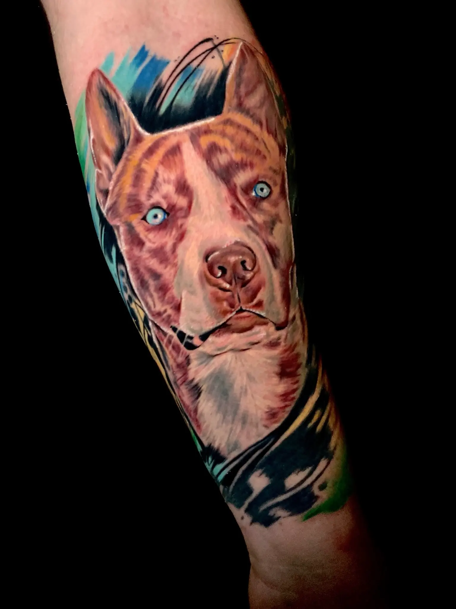 Tattoo color style dog