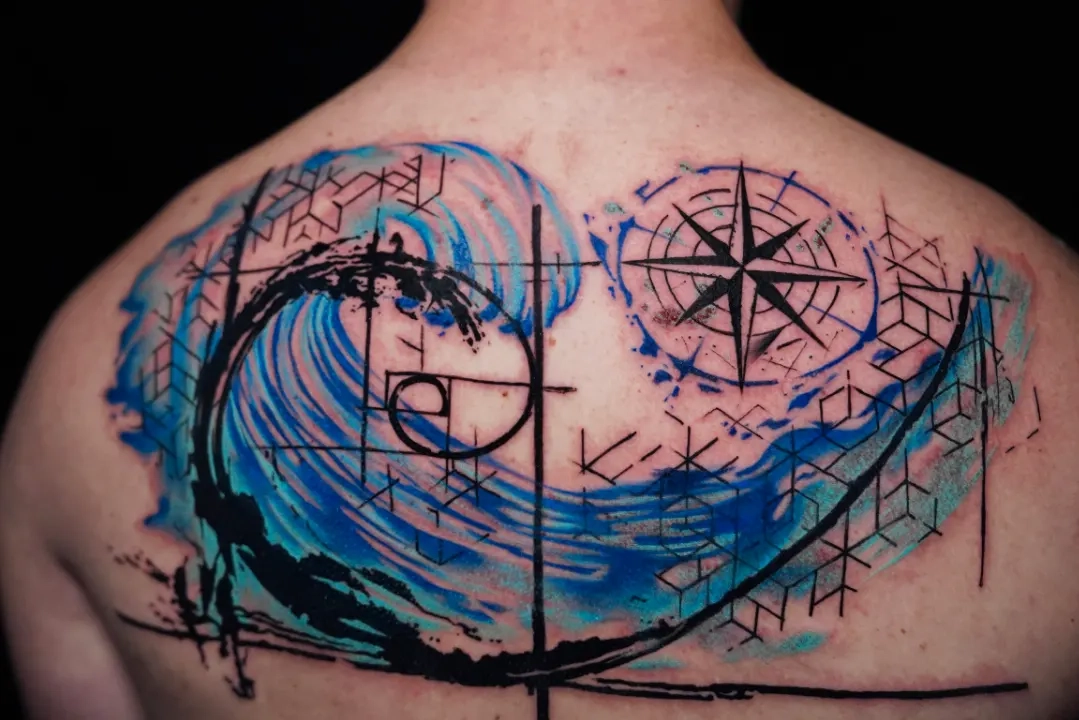 watercolor tattoo back