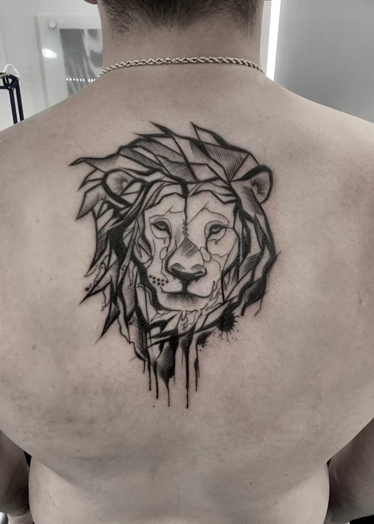 cover-up tattoo on back after