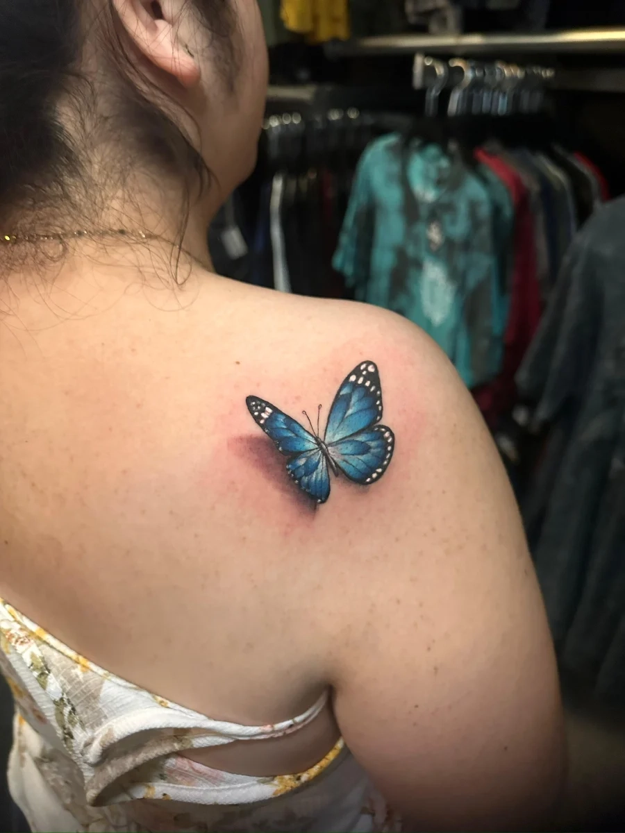 3d watercolor butterfly tattoo